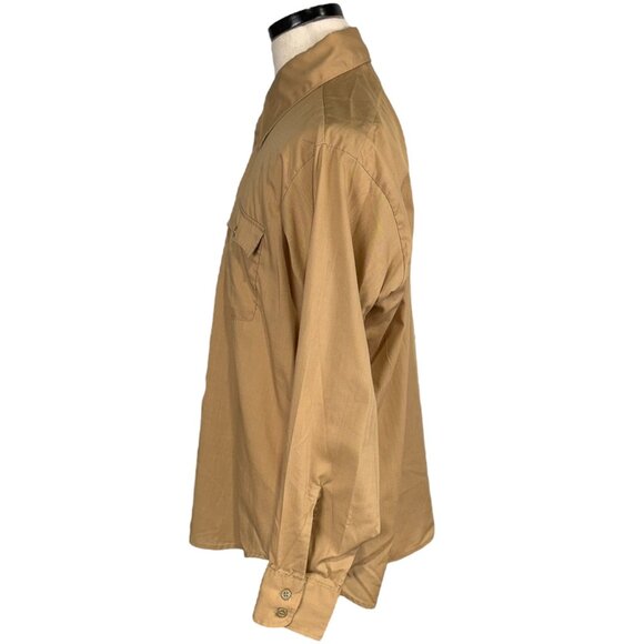 Vintage Levis Mens Tan Button-Up Long Sleeve Shirt XL 70's - Picture 2 of 10